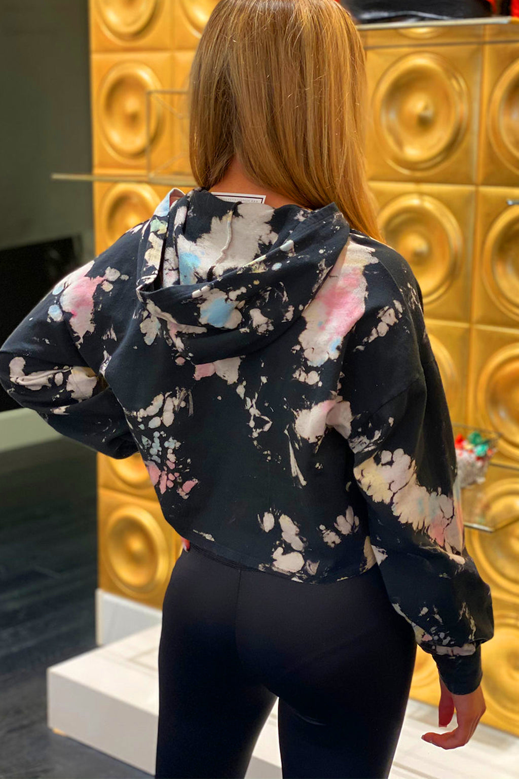 Multi Color Acid Cropped Hoodie