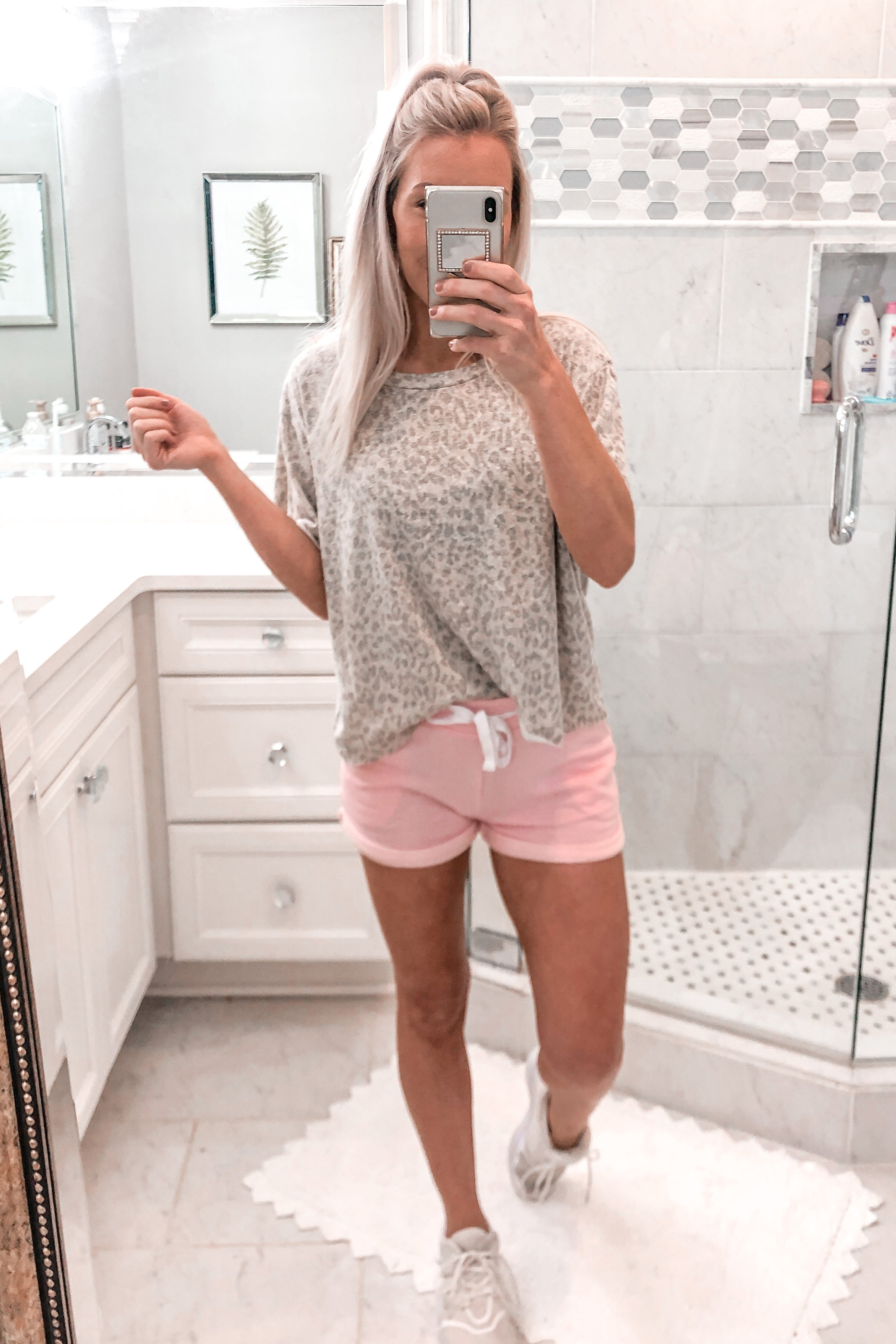 Taupe Leopard Print Cropped Tee