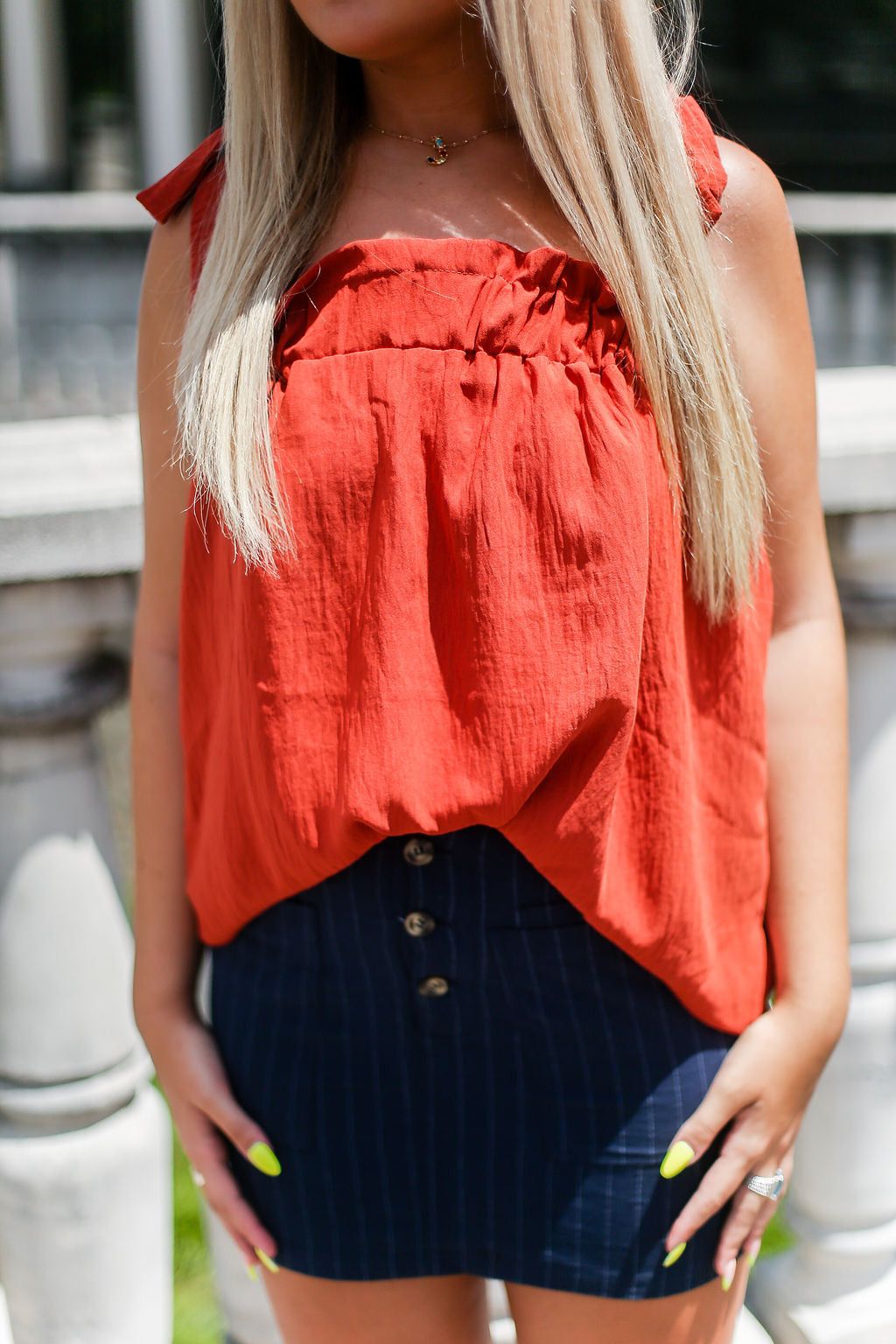 Rust Tie Top Tank Top