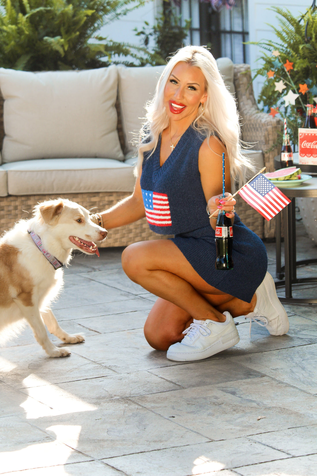 USA Flag Terry Cloth Skirt Set